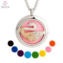 Aluminum Chain Metal Interchangeable Magnetic Pendant Necklace, Swan Elephant Dog Animal Aroma Perfume Pendant Necklace